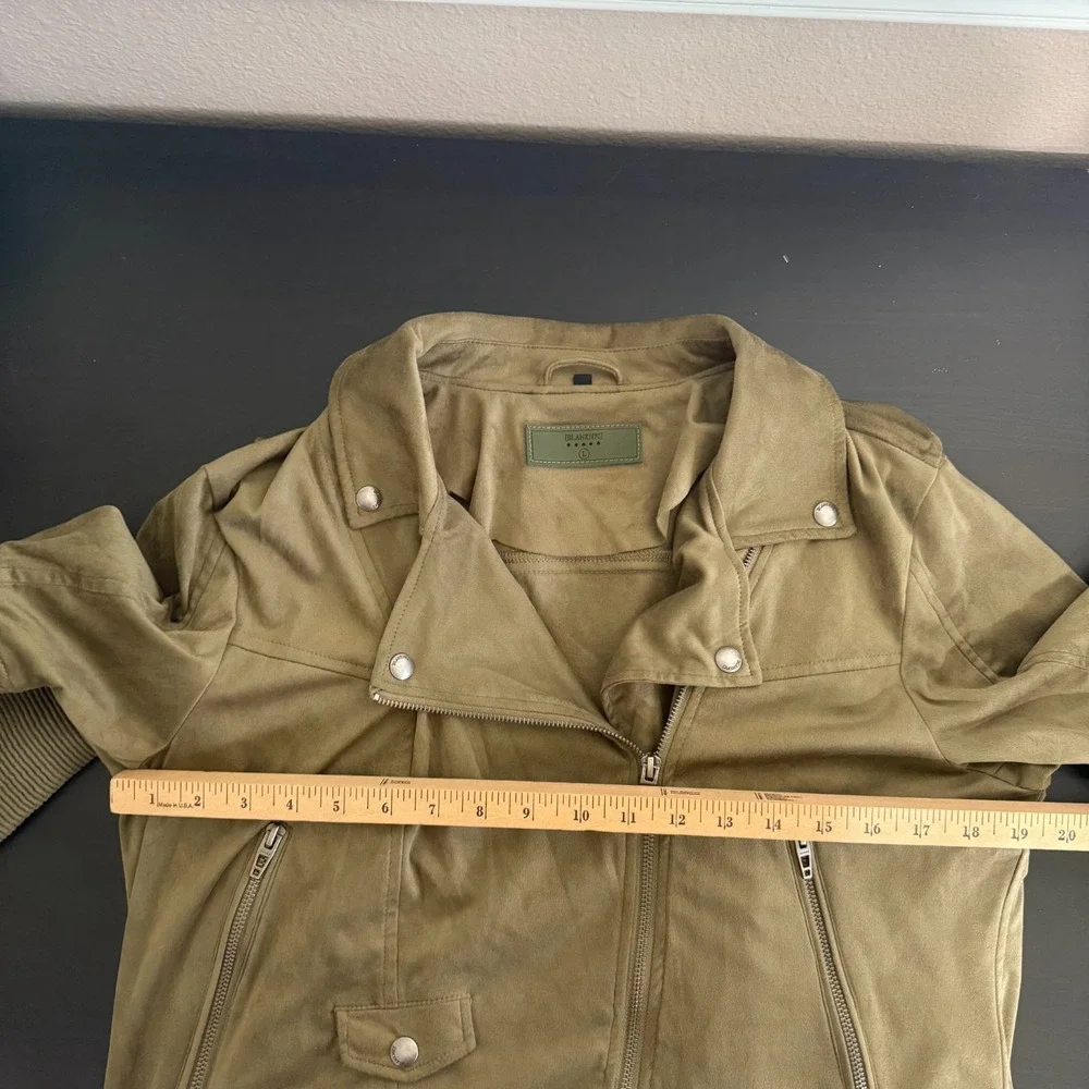 BLANKNYC Moto Jacket Women's Large Smokey Sage Asymmetrical Zip‎ Retro Biker
